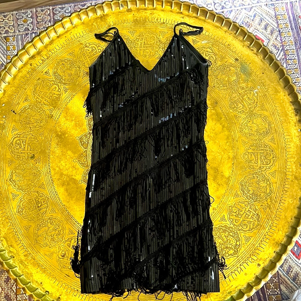 Black Sequin “Flapper” dress.